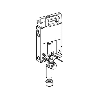 Geberit Kombifix fali WC-szerelőelem, 108 cm, Delta 12 cm-es falsík alatti öblítőtartállyal