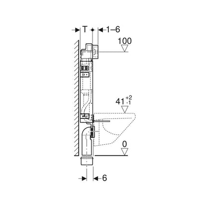 Geberit Kombifix fali WC-szerelőelem, 108 cm, Delta 12 cm-es falsík alatti öblítőtartállyal