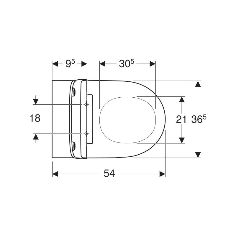 Geberit ONE fali WC-csésze, TurboFlush, WC-ülőkével, mélyöblítésű, 54 cm, fényes króm, KeraTect®