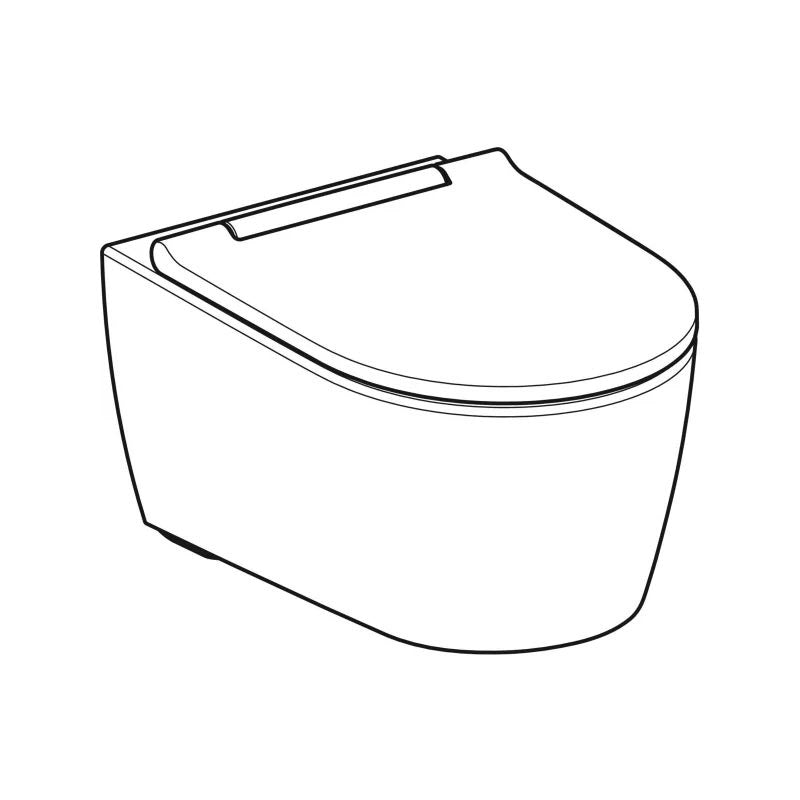 Geberit ONE fali WC-csésze, TurboFlush, WC-ülőkével, mélyöblítésű, 54 cm, fényes króm, KeraTect®