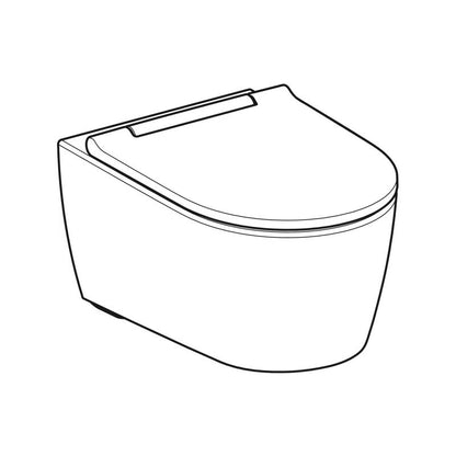 Geberit ONE fali WC-csésze, TurboFlush, WC-ülőkével, mélyöblítésű, 54 cm, fényes króm, KeraTect®