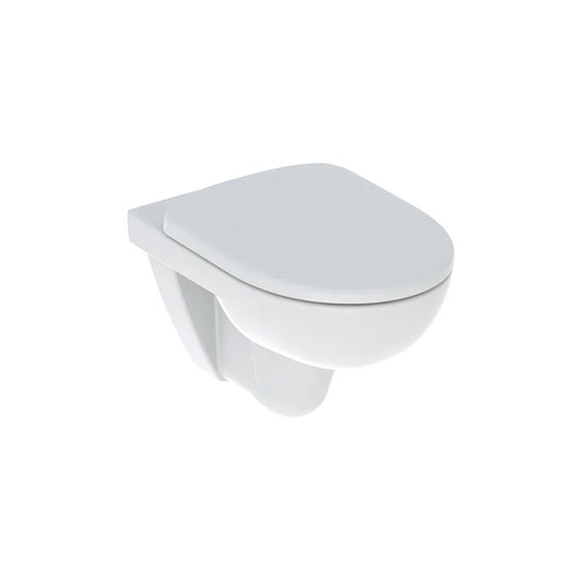 Geberit Selnova mélyöblítésű fali WC készlet 53 cm, Rimfree, lecsapódásgátlós, gyorskioldós WC-ülőkével, felső rögzítésű