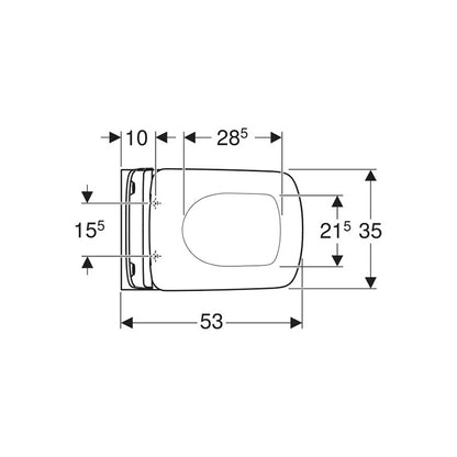 Geberit Selnova Square fali wc szett / mélyöblítésű fali wc + ülőke / "k"