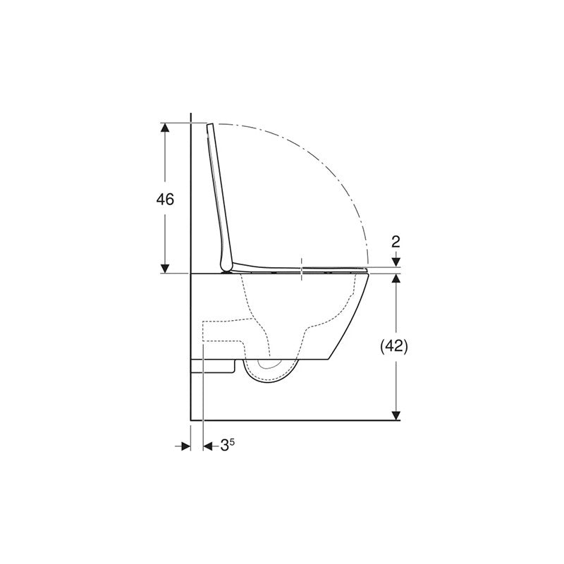 Geberit Smyle Square wc szett / fali mély wc + ülőke / "k"