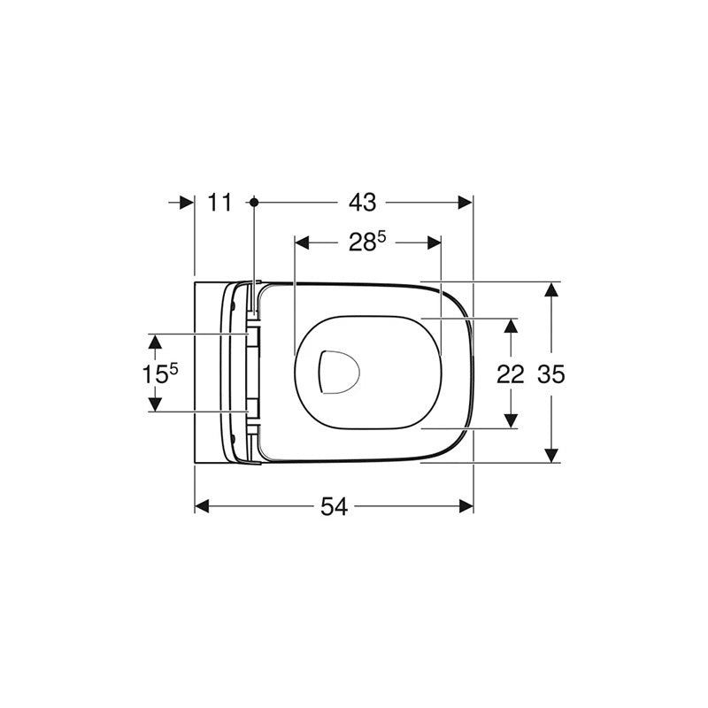 Geberit Smyle Square wc szett / fali mély wc + ülőke / "k"