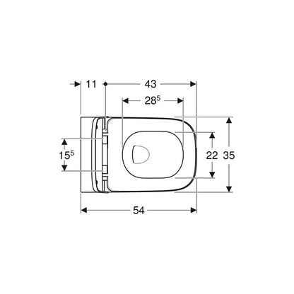 Geberit Smyle Square wc szett / fali mély wc + ülőke / "k"