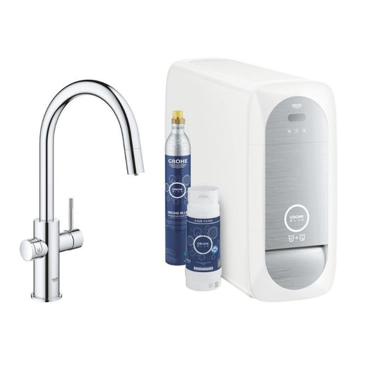 Grohe Blue Home C-kifolyós kezdőkészlet kihúzható gyöngyöztetővel