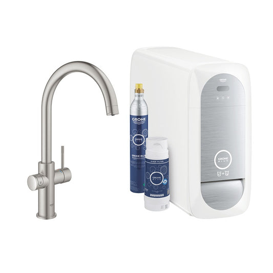 Grohe Blue Home C-kifolyós kezdőkészlet, SuperSteel