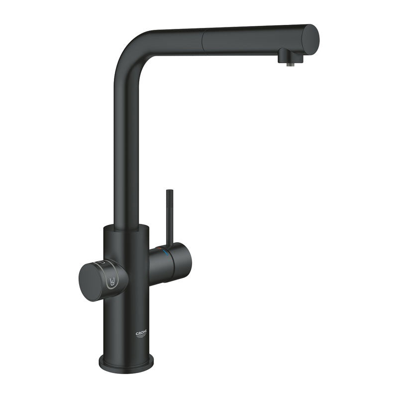Grohe Blue Home L-kifolyós kezdőkészlet kihúzható gyöngyöztetővel, bársony fekete