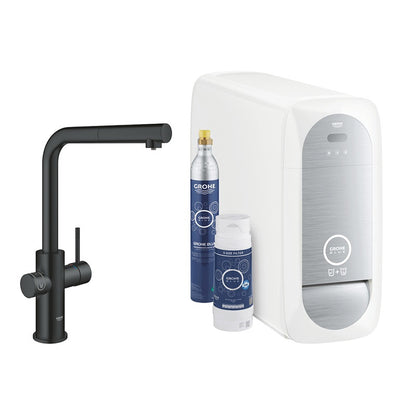 Grohe Blue Home L-kifolyós kezdőkészlet kihúzható gyöngyöztetővel, bársony fekete