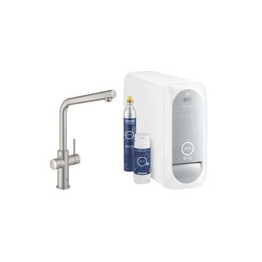 Grohe Blue Home L-kifolyós kezdőkészlet, SuperSteel
