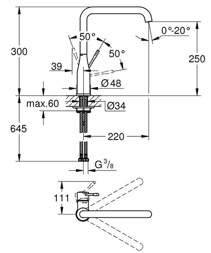 Grohe Essence álló mosogatócsaptelep 1/2”, brushed cool sunrise