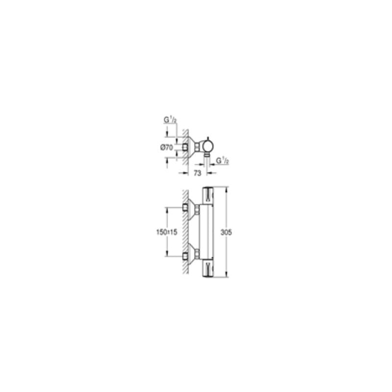 Grohe Grohtherm 800 termosztátos zuhanycsaptelep króm