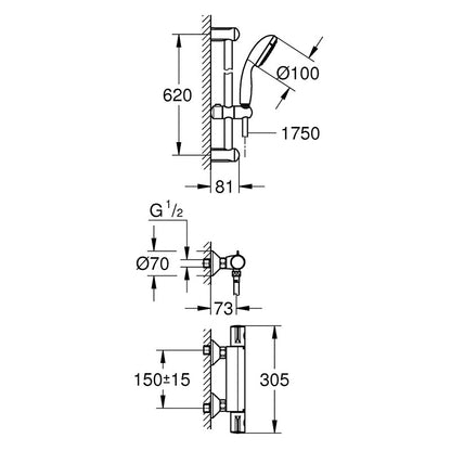 Grohe Grohtherm 800 termosztátos zuhanyszett