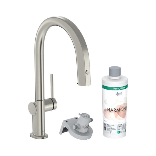 Hansgrohe Aqittura M91 Vízszűrős konyhai csaptelep 210, kihúzható zuhanyfejjel, 1jet, indulókészlet, rozsdamentes