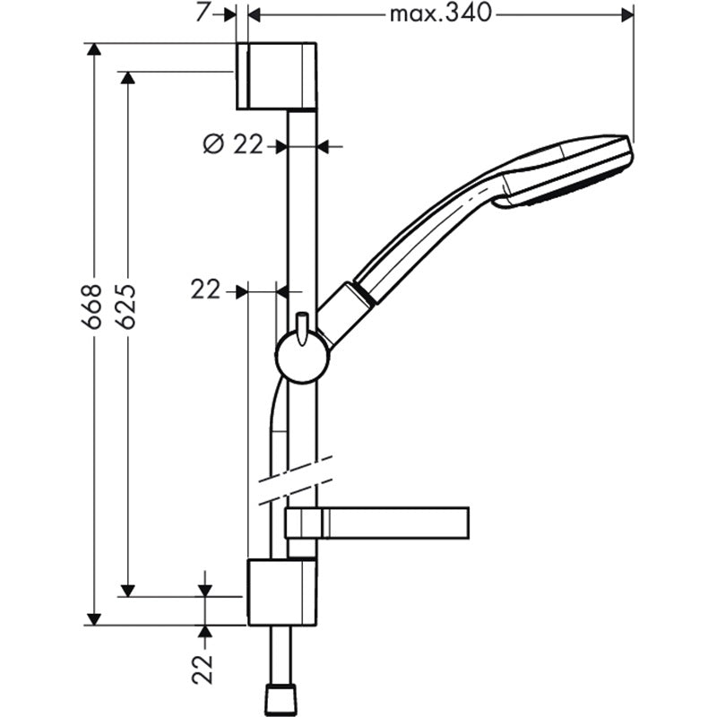 Hansgrohe Croma 100/unica"c zuhanyszett 65 cm