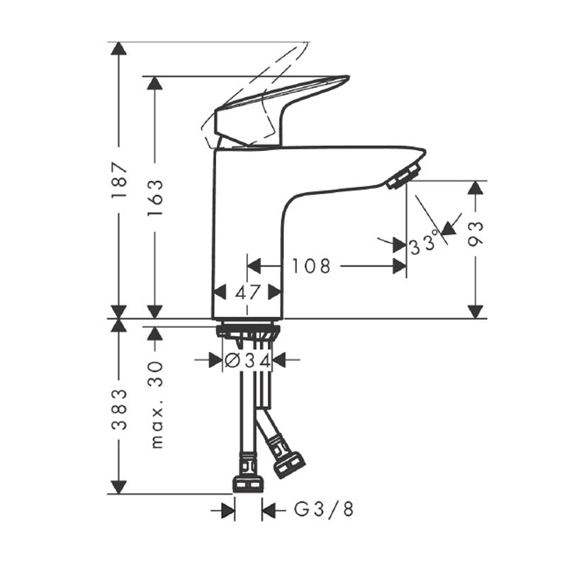 Hansgrohe Logis mosdó csaptelep 100