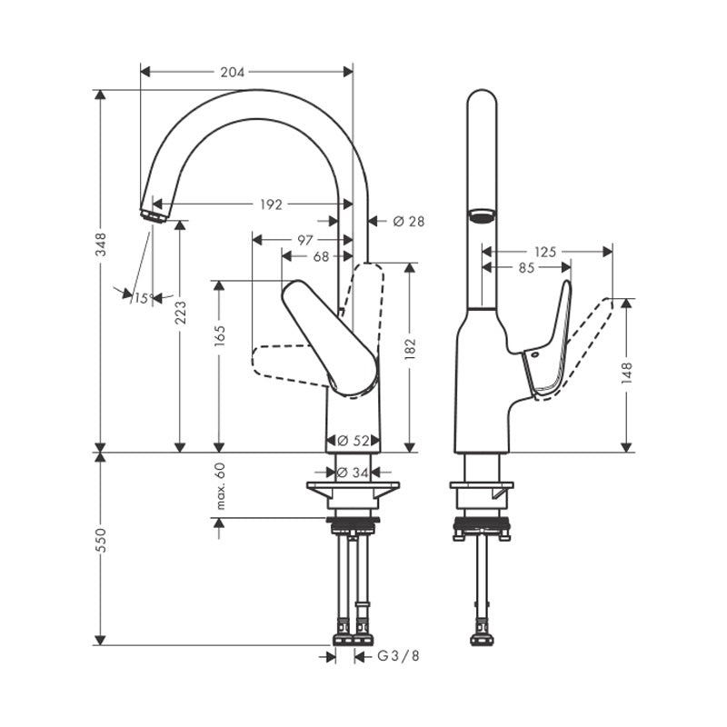 Hansgrohe Focus M42 Egykaros konyhai csaptelep 220