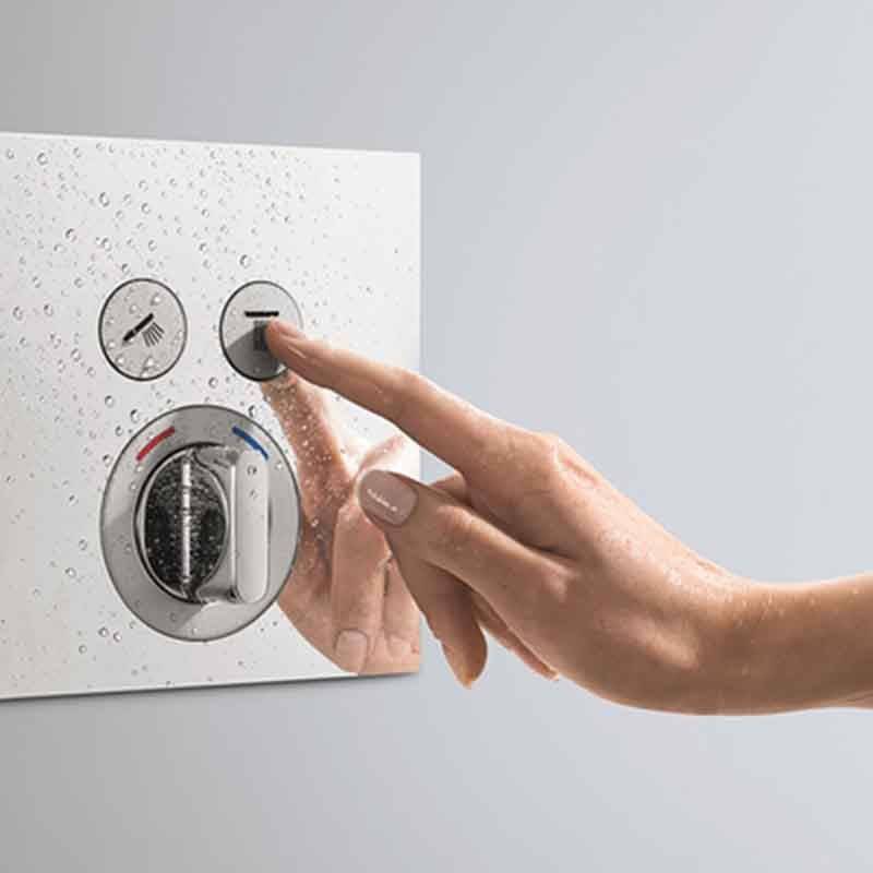 Hansgrohe Showerselect glass falsík alatti termosztátos csaptelep