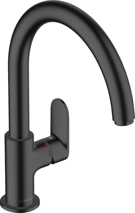 Hansgrohe Vernis Blend M35 Egykaros konyhai csaptelep 210, elforgatható kifolyóval, fekete