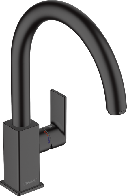 Hansgrohe Vernis Shape M35 egykaros konyhai csaptelep 210, elforgatható kifolyóval, fekete