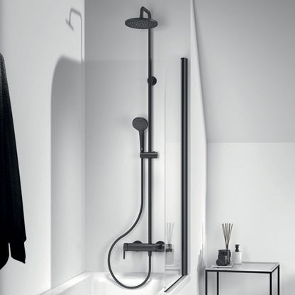 Ideal Standard Cerafine O egykaros zuhanyrendszer kádtöltővel hosszú felszállócsővel, silk black