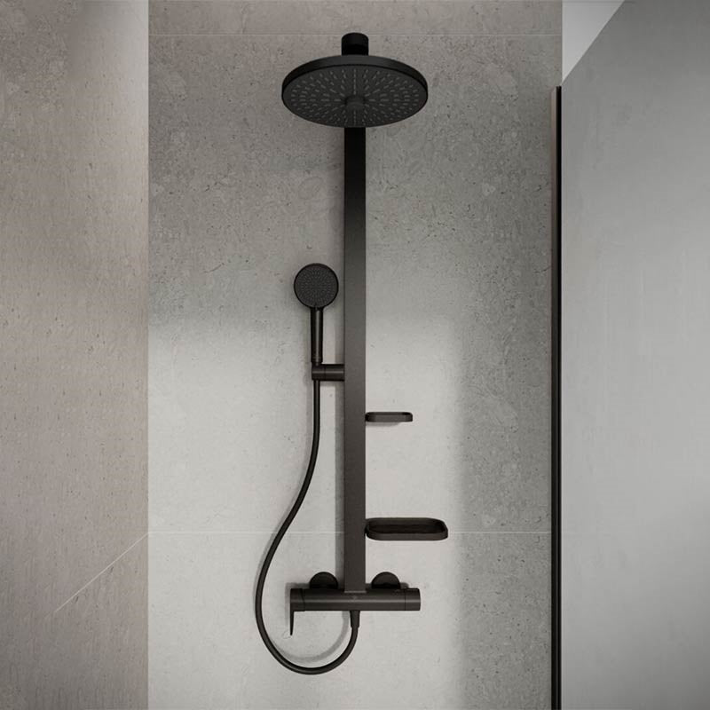Ideal Standard Ceraflow ALU+ egykaros zuhanyrendszer, silk black