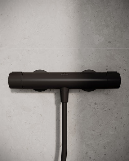 Ideal Standard Ceratherm ALU+ termosztátos zuhanycsaptelep, silk black