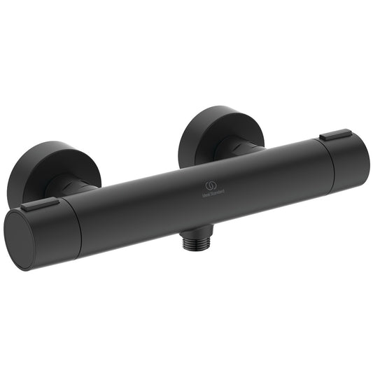 Ideal Standard Ceratherm ALU+ termosztátos zuhanycsaptelep, silk black