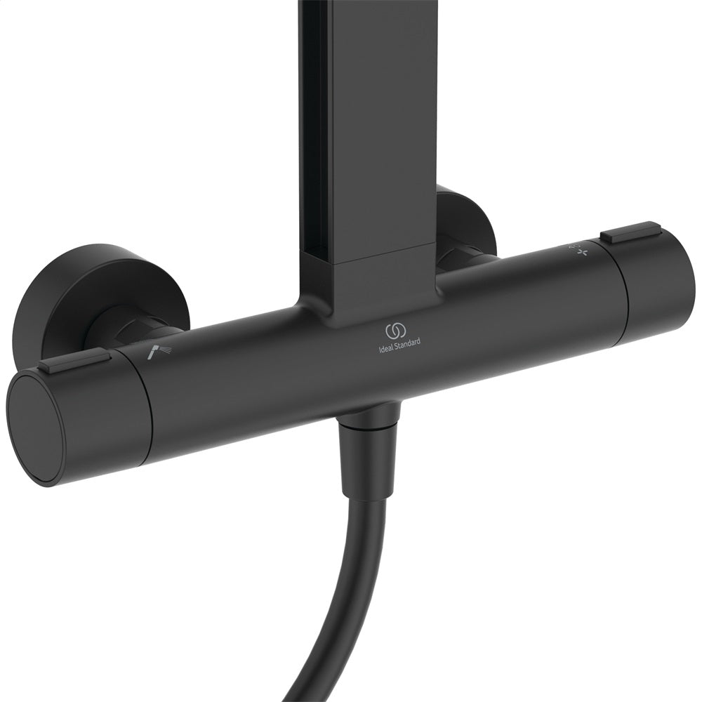 Ideal Standard Ceratherm ALU+ termosztátos zuhanyrendszer, silk black