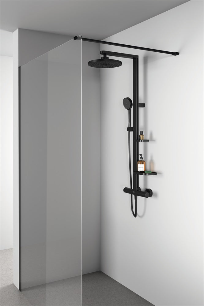 Ideal Standard Ceratherm ALU+ termosztátos zuhanyrendszer, silk black