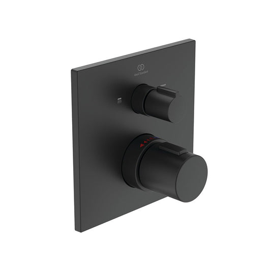 Ideal Standard Ceratherm C100 beépített termosztátos kádtöltő csaptelep színkészlet, 2 fogyasztó, silk black