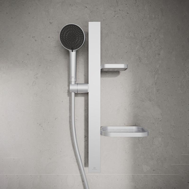 Ideal Standard Idealrain ALU+ zuhanyszett fali sínnel, silver