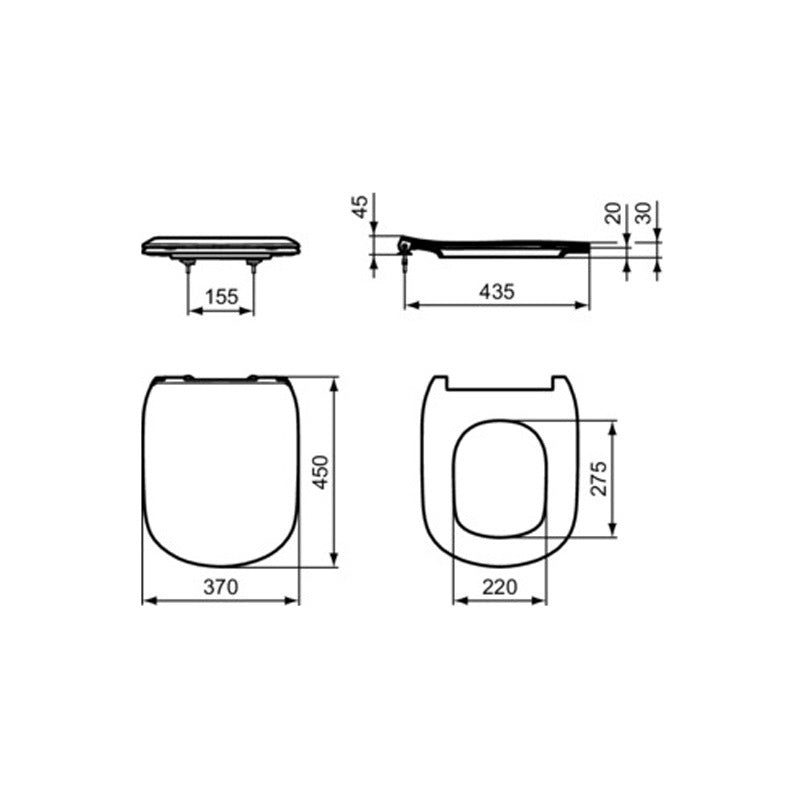 Ideal Standard Tesi wc ülőke, vékonyított, fehér