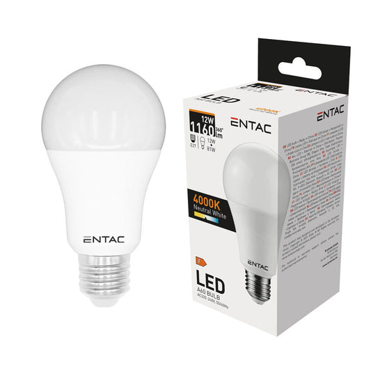 Izzó led E27 gömb 12W 4000K semleges 1160Lm fehér Entac