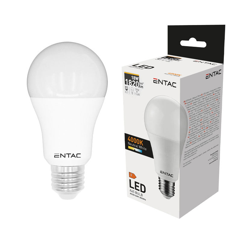 Izzó led E27 gömb 18W 4000K semleges 1540Lm fehér Entac