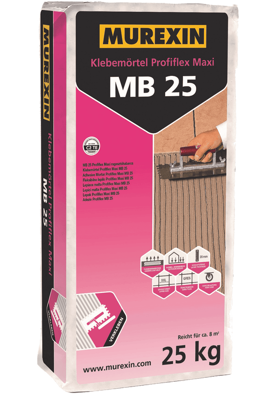 Murexin MB 25 Profiflex Maxi középágyazású ragasztóhabarcs