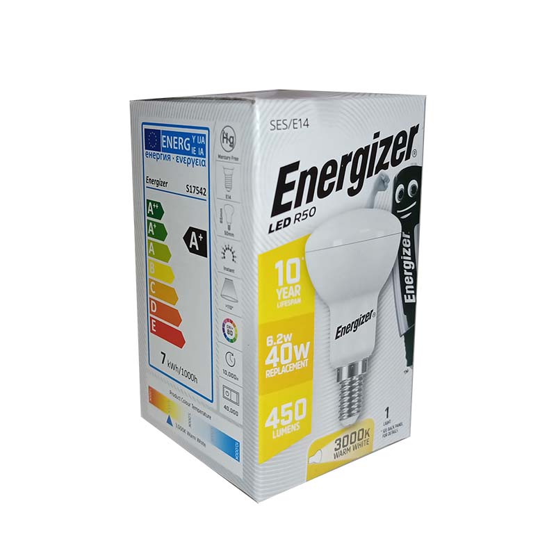 Izzó led E14 gömb 40W 3000K meleg 450Lm R50 Energizer