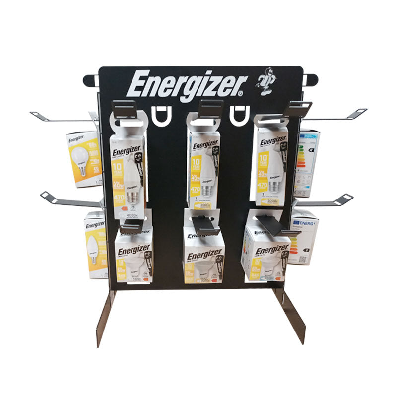 Izzó állvány 10 kampós pultra állítható falra szerelhető Energizer