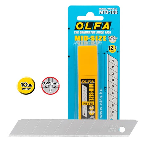OLFA MTB-10B - 12,5mm-es edzett standard tördelhető penge