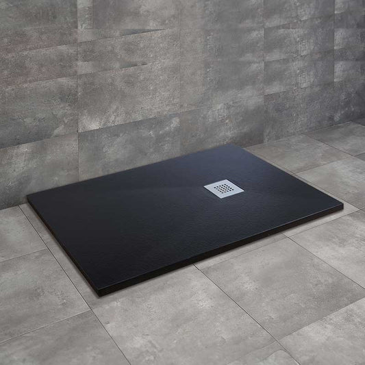 Radaway Kios F 100x80 szögletes, lapos műmárvány zuhanytálca, fekete