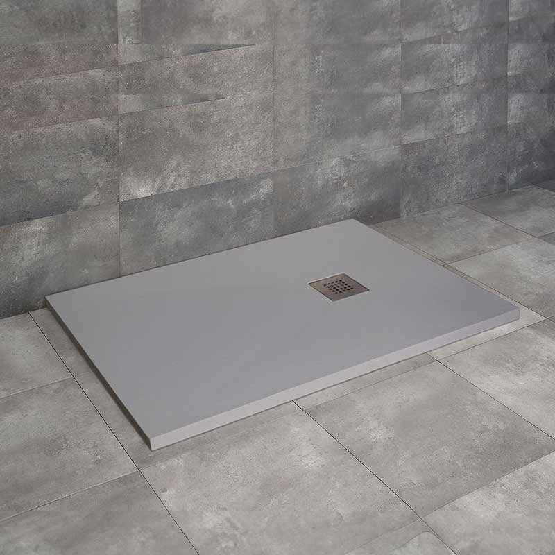 Radaway Kios F 100x80 szögletes, lapos műmárvány zuhanytálca, szürke