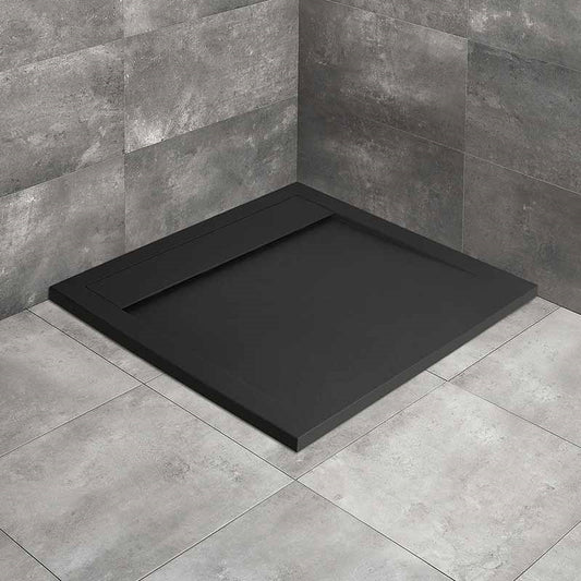 Radaway Teos C 100x100 szögletes, lapos, műmárvány zuhanytálca, fekete