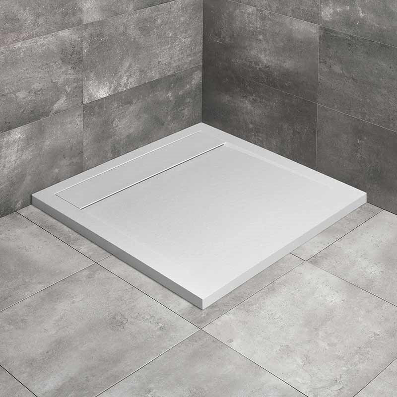 Radaway Teos C 100x100 szögletes, lapos, műmárvány zuhanytálca, fehér