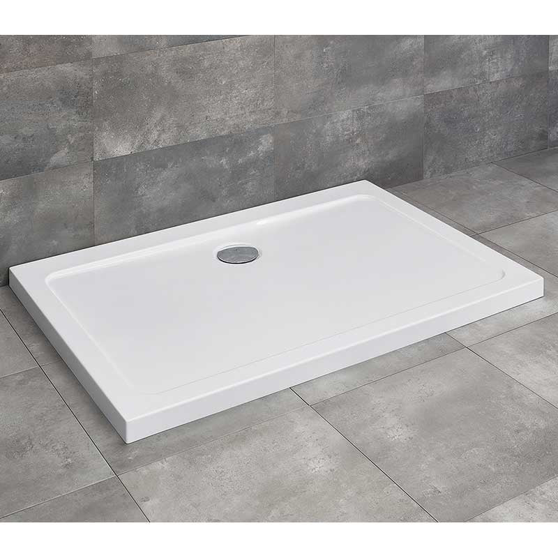 Radaway Doros Stone D szögletes lapos zuhanytálca 90x80 fehér, ajándék szifonnal