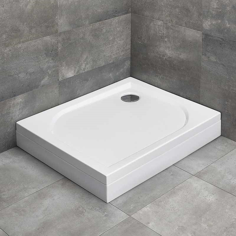 Radaway Delos D 90x75 jobbos, szögletes, lapos akril zuhanytálca, előlappal, lábbal
