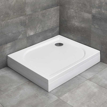 Radaway Delos D 90x75 jobbos, szögletes, lapos akril zuhanytálca, előlappal, lábbal