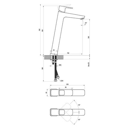 Ravak 10° TD 015.00 egykaros mosdócsaptelep, leeresztő nélkül, 333 mm