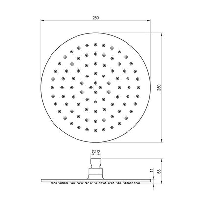 RAVAK 985.00CR FEJZUHANY 25 CM, KRÓM