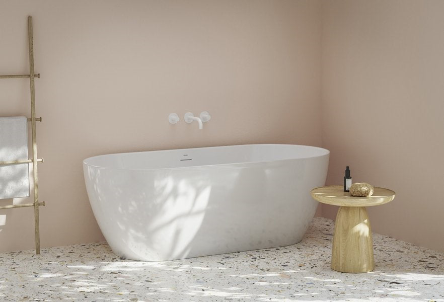 Ravak Freedom O Tec szabadonálló akrilkád 170x77 Alabaster Pink/fehér, fehér lefolyóval